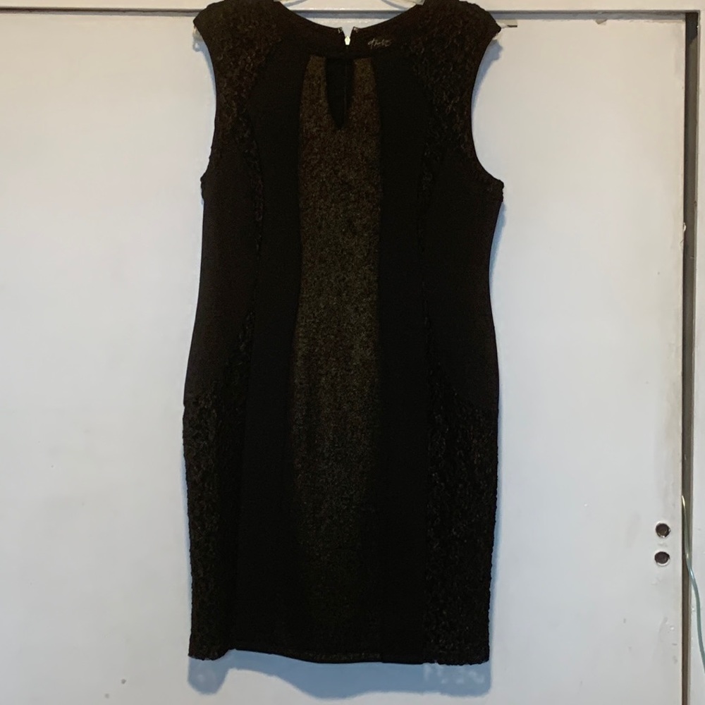 Thalia black dress with gold